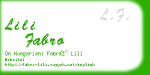 lili fabro business card